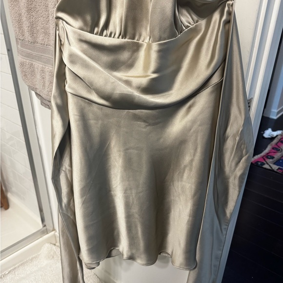Zara Satin Silky Halter Open Back Mini Dress - Picture 3 of 4